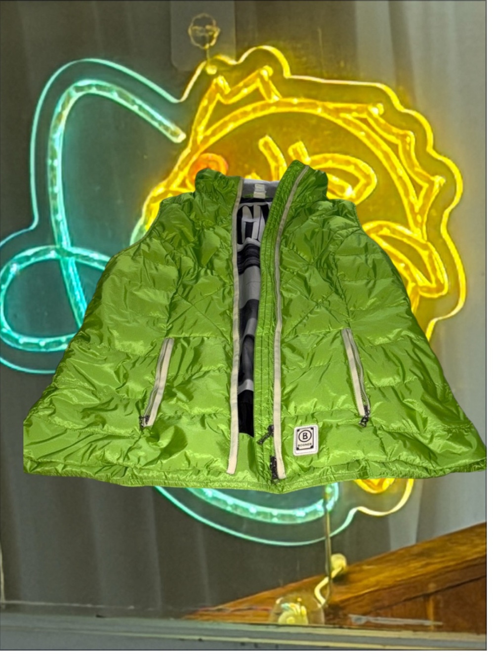 Bogner Lime Green Ski Jacket Patch Detail